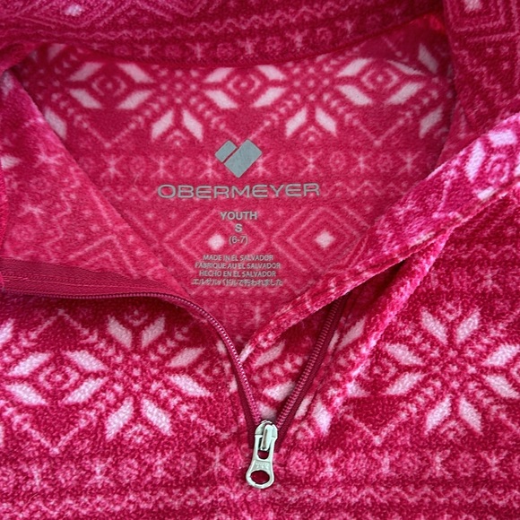 Obermeyer girls ski base layer pink snowflake S 6-7 ❄️ - Picture 2 of 5